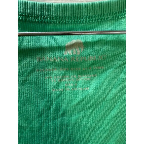 Banana Republic Green Racerback Tank Top Womens XS Cotton Blend Casual Lightweig - Picture 3 of 6